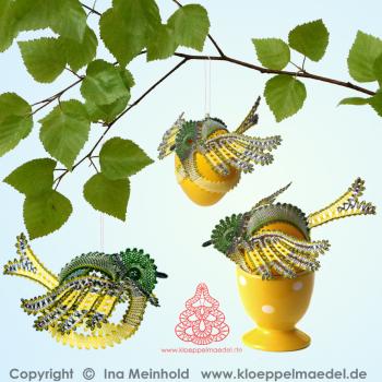 Preview: 568 Klöppelbrief Vögelchen „Grünfink"